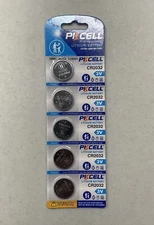 5 PACK CR2032 2032 PKCELL FACTORY FRESH 12/2029