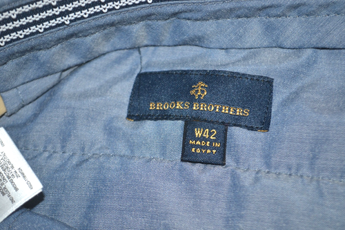 BROOKS BROTHERS Mens Flat Front Performance Polyester Blend Shorts SIZE 42 Beige - Picture 7 of 8