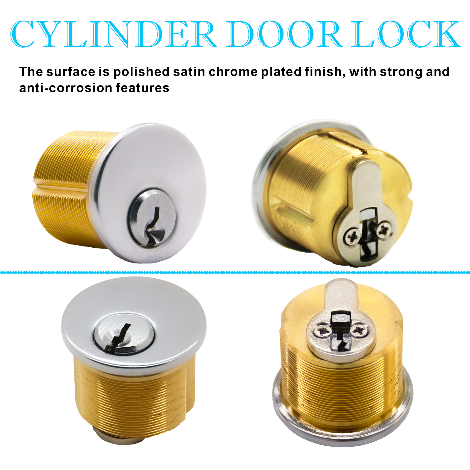 2PCSMortise Lock SC1 Cylinders Adams Rite KD Type Brass 1'' Mortise Cylinder