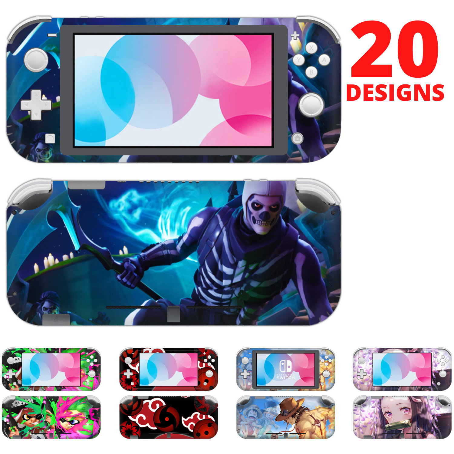 Nintendo Switch Lite Skin Decal Sticker Vinyl Wrap Cover NSL Skull Anime Gaming