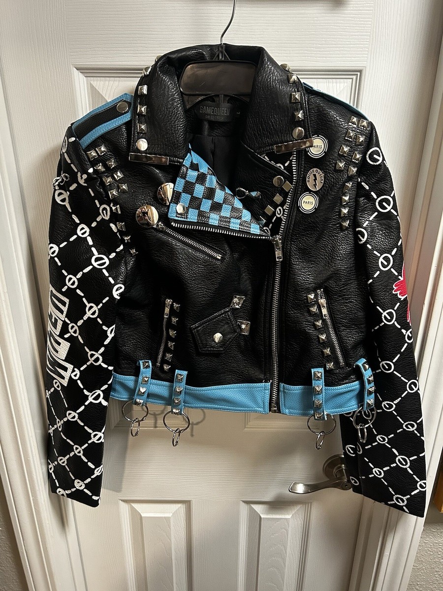 Gamequeen Faux Leather VIP Punk Club Race Woman's Jacket L | eBay