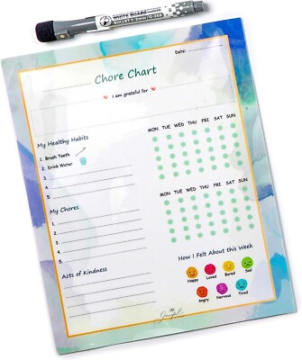 Graceful By Design Chores Chart for Kids Sticks to Any Surface - B6