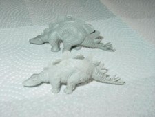 Marx 1960s - 2 Stegosaurus Prehistoric Dinosaurs Reptile Gray EX 