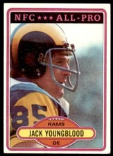 1980 TOPPS.FOOTBALL JACK YOUNGBLOOD LOS ANGELES RAMS #370