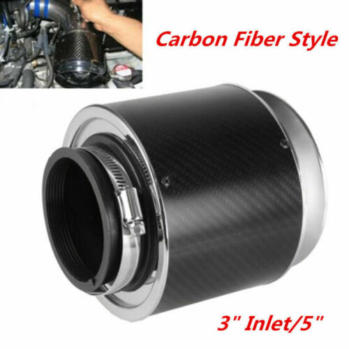 New 3"Inlet/5" Carbon Fiber Style Hi-Flow Air Filter For Car Cold Air Ram Intake - Picture 1 of 10