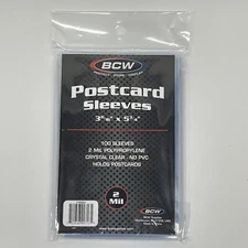 BCW Standard Size Postcard Sleeves Archival Quality No PVC 2 Mil (Pack of 100)