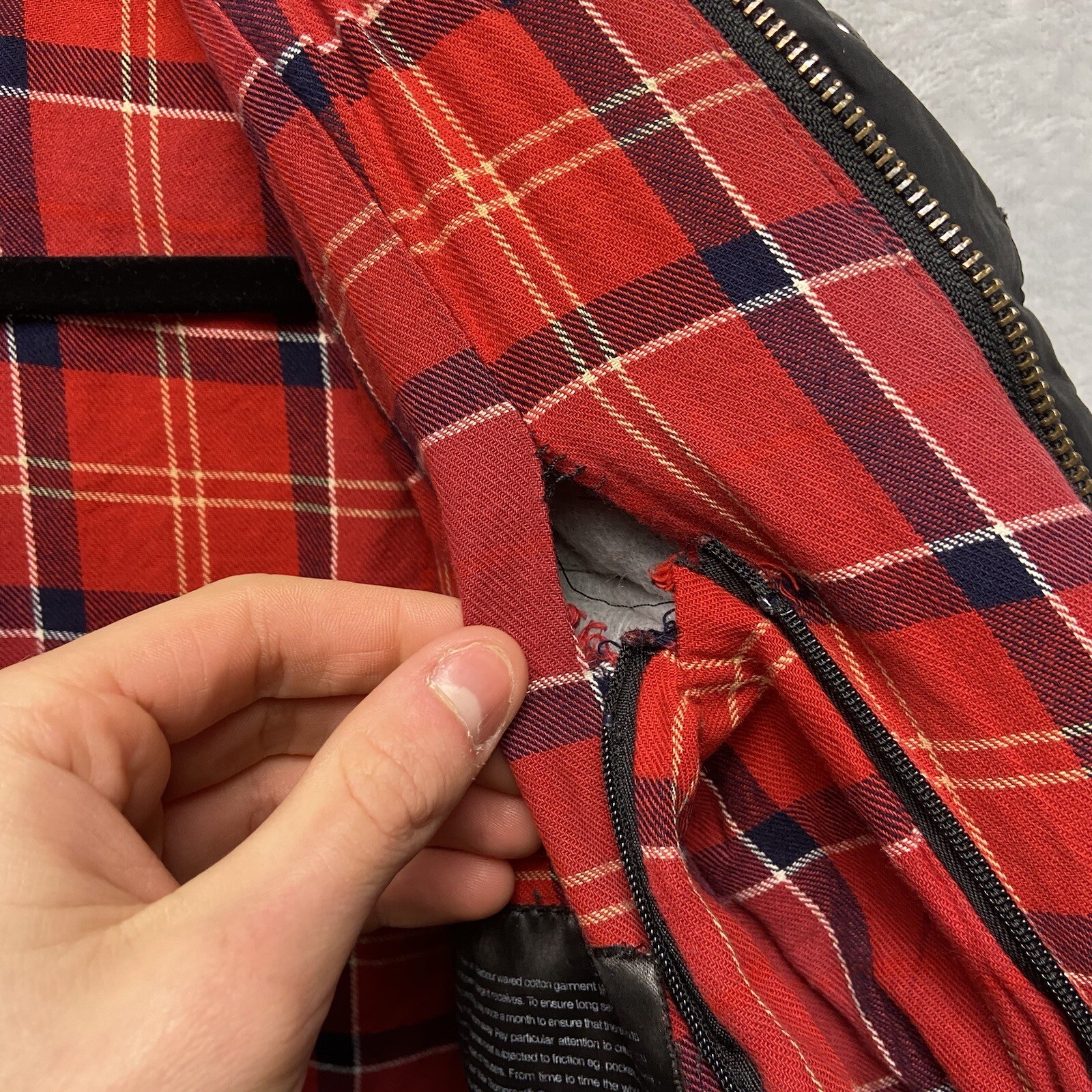 Barbour International Wax Quilted Jacket Men’s Medium Grey Flannel