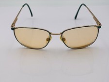 Vintage Safilo Gold Green Metal Oval Sunglasses Italy FRAMES ONLY