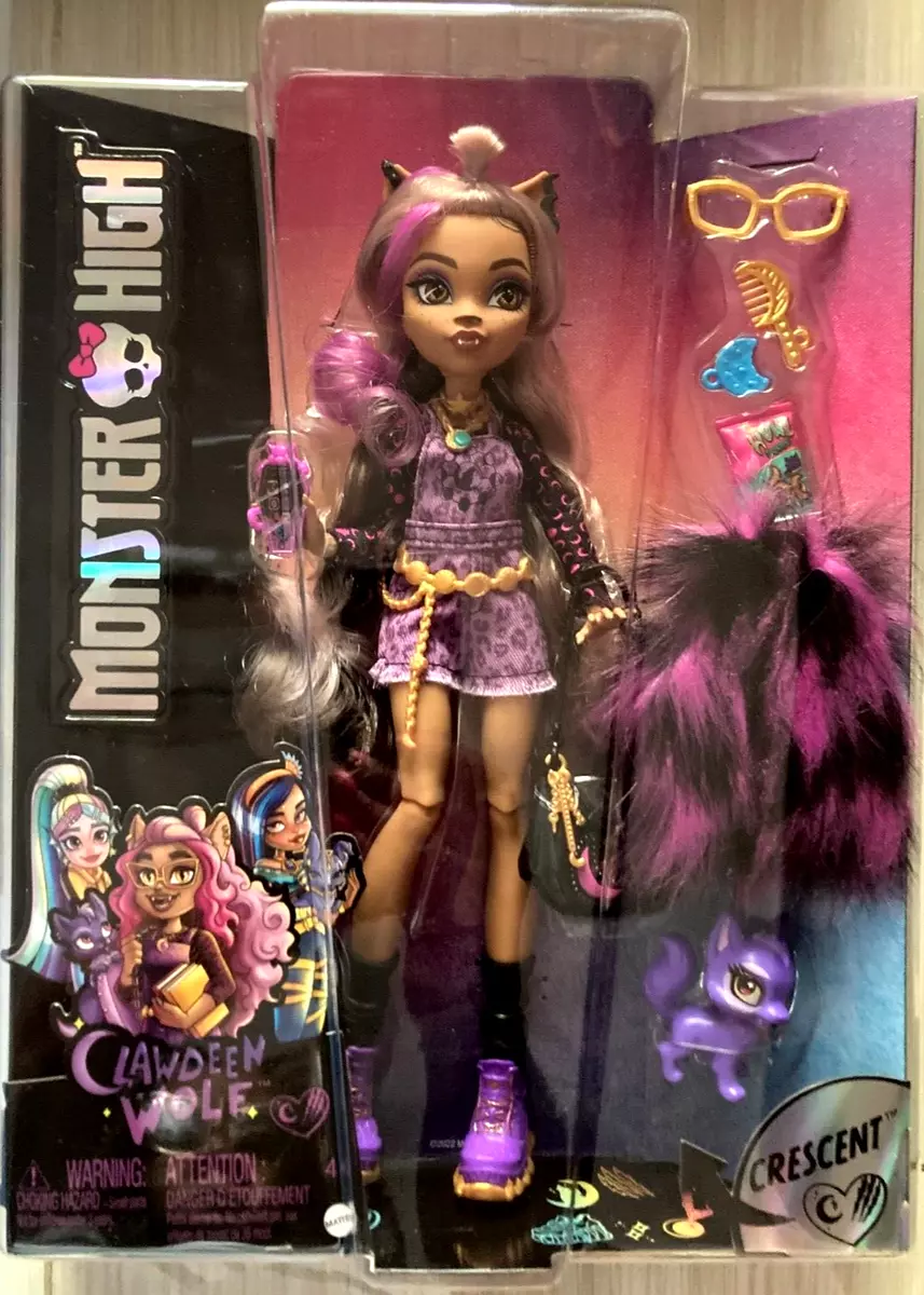 Monster High Clawdeen Wolf Reproduction Doll, Pet Kitty Cat & Stand New  Original