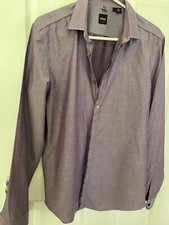 BOSS Hugo Boss Slim fit Cotton Purple Collar Button-Up Long slvs Shirt L