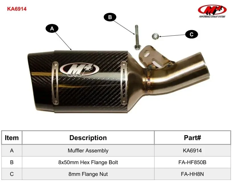 M4 EXHAUST SLIP-ON MUFFLER STREET SLAYER KAWASAKI 2009-2024 M4 EXHAUST SLIP-ON MUFFLER STREET SLAYER KAWASAKI 2009-2024