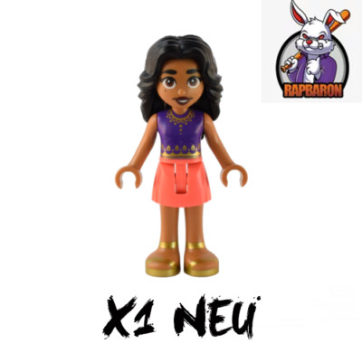 Lego  Friends   Adi - Dark Purple Top Coral Skirt   Minifigur   frnd573   Neu