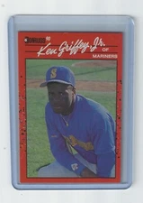 Ken Griffey Jr. 1990 Donruss Error Card, Pink & Blue Dot, No Period After Inc