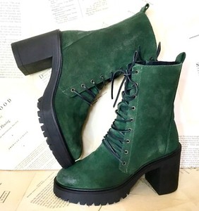 Free People Bota De Combate Dylan Verde Camurça Preto Com Cadarço Sola plataforma 39/9 Novo | eBay