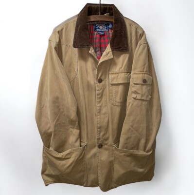 Men's American Living Flannel and Khaki Field Coat Chore Jacket