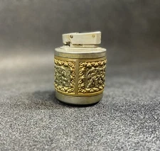 VINTAGE BRASS ORNATE TABLE LIGHTER ASH TRAY HOLDER