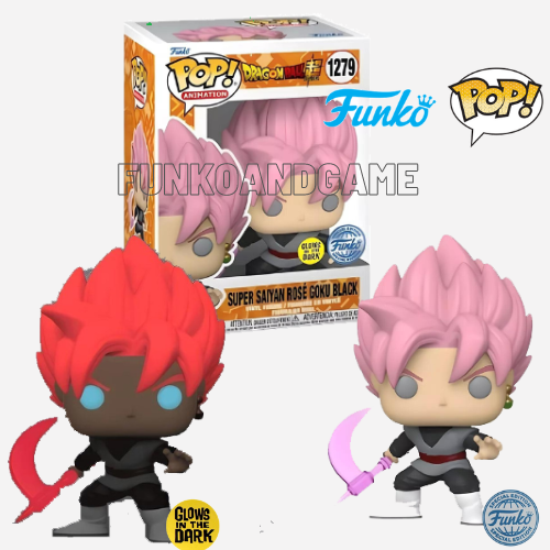 FUNKO POP ANIMATION - DRAGON BALL  SUPER SAYAN ROSE' GOKU BLACK 1279 GITD SP. ED