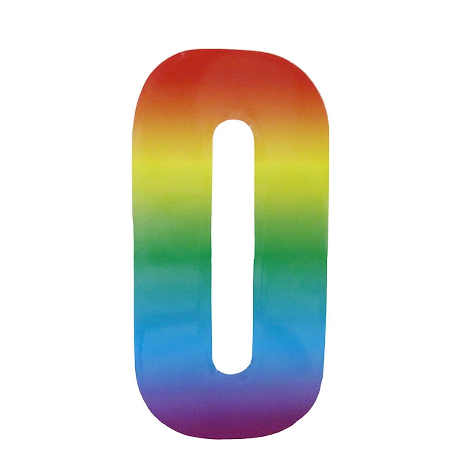 Wheelie Bin/Recycling Box Number Sticker Label - Rainbow - 0