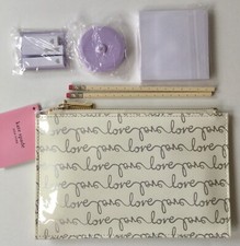 NWT Kate Spade Love Pencil Pouch Set in Sliver