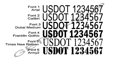 US DOT # Vinyl Decal Sticker Commercial Vehicle Truck Van USDOT (1 - Set of 2)