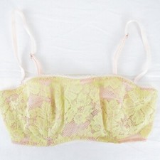 NWT Victoria's Secret Yellow Lace Mesh Lined Underwire Bra Removable Straps 32D