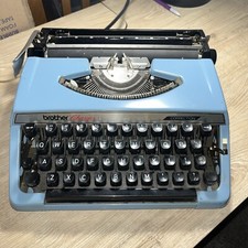 Brother Charger 11 Correction Blue Vintage Typewriter with Case. thumbnail