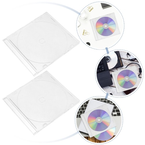 2 Pcs Aufbewahrungsbox Aus Acryl Büro CD-Hüllen DVD-Aufbewahrungsboxen