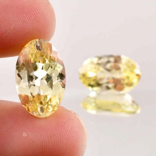 1 Pair 10x16 MM Natural Yellow Ceylon Sapphire Oval Cut Loose Gemstone Certified - Picture 3 of 6