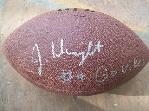 *JARIUS WRIGHT*SIGNED*AUTOGRAPHED*FOOTBALL*MINNESOTA*VIKINGS*PANTHERS*NFL*COA* - Picture 1 of 2