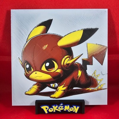 Electric Speed Creature Wall Art 3D Print 8x8 Action Style DecorHigh-quality 