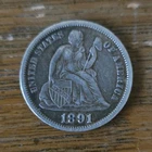 1891 Seated Liberty Silver Dime 10C United States Coin Circulated Uncertified