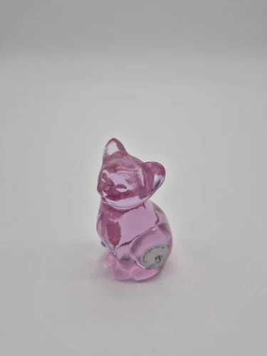 Pink Fenton 95th Anniversary Cat Figurine