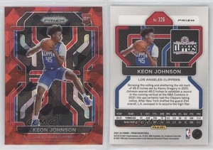 2021-22 Panini Prizm Red Ice Prizm Keon Johnson #326 Rookie RC