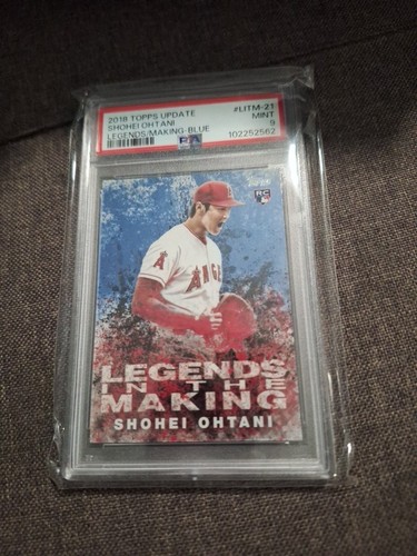 2018 TOPPS UPDATE LEGENDS IN THE MAKING BLUE #LITM-21 SHOHEI OHTANI PSA 9