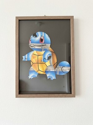 Squirtle Pokémon Kartenbild A4 im Rahmen Einzelstück