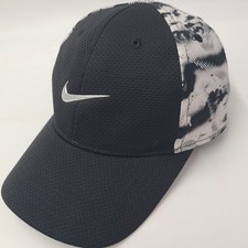 Child Nike Hat Snapback Black White Abstract Pattern Swoosh Logo Sports Outdoors