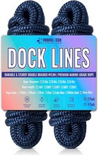 2 Pack 1/2" x 25' Boat Dock Lines, Improved Nylon Boat Ropes