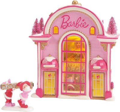 Department 56 North Stange Village Mattel Barbie Abendkleid Boutique Lit Gebäude