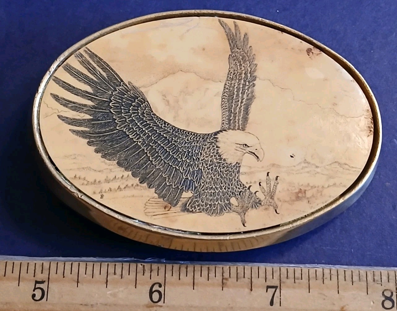Barlow Solid Brass American Bald Eagle Simulated … - image 1