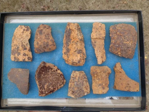 Group of Civil War Safe Inert Artillery Fragments Dug in Chattanooga, Tennessee