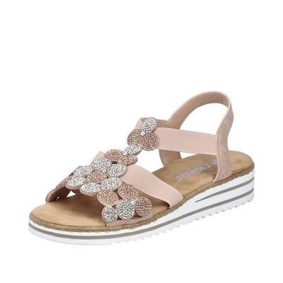 Rieker Damen Sandale Altrosa V0613-90 Schuhe Sommer