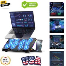 Laptop Cooling Pad with 12 Quiet Fans, Slim Portable for 12-17.3 Inch Laptop ...