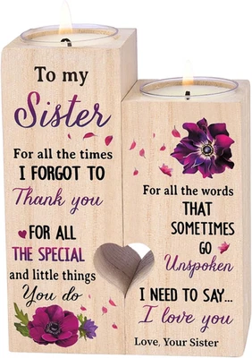Sister Birthday Gifts, Heart Shaped Candle Holders, Christmas Mother'S Day Birth