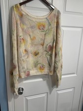 Anthropologie Klaas Junkman Pilcro Croquet Watercolor Shirt Sweater Sz 3X NWT