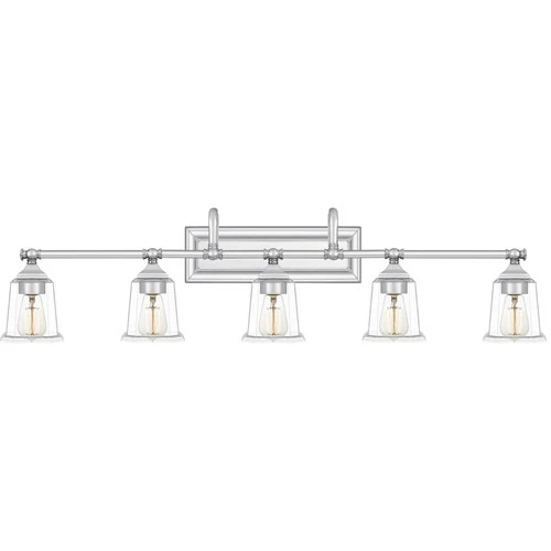 Quoizel NLC8605 Nicholas 5 Light 42"W Bathroom Vanity Light - Chrome - Picture 1 of 12