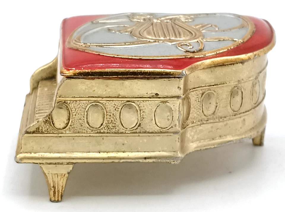 Vintage Brass Gilded Piano Trinket Box Foreign - Image 3 of 4