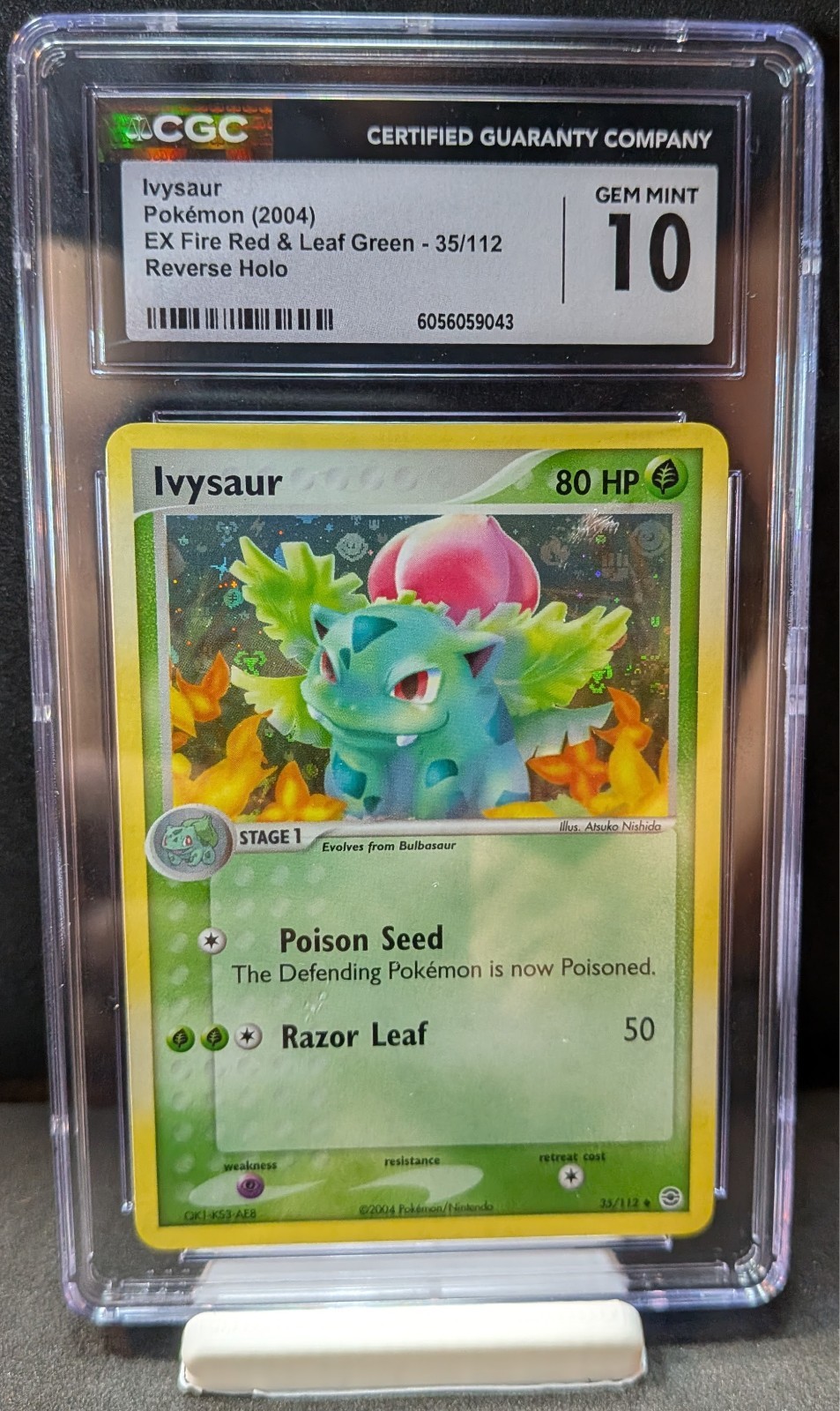 Ivysaur Pokemon 2004 EX Fire Red Leaf Green 35/112 Reverse Gem Mint 10 - POP 20