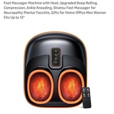 Foot Massager Machine with Heat, Upgrade 6 Airbags 29 Nodes Deep Rolling, Com...