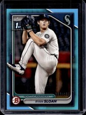 2024 Bowman Draft Ryan Sloan Sky Blue 1st Prospect #/499 Mariners
