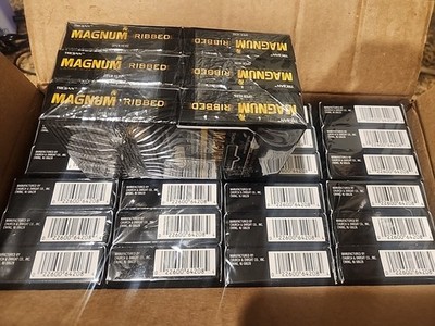 Case Of 144 Trojan Magnum Ribbed Large Size Lubricated Condoms 48 X 3-packs